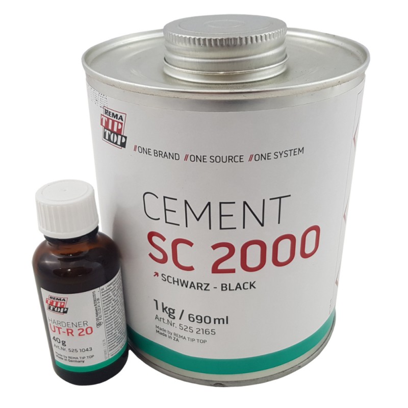 ijs slijtage paling Rema Tip Top Cold Vulcanizing Black Cement SC 2000 1kg - DES Tools